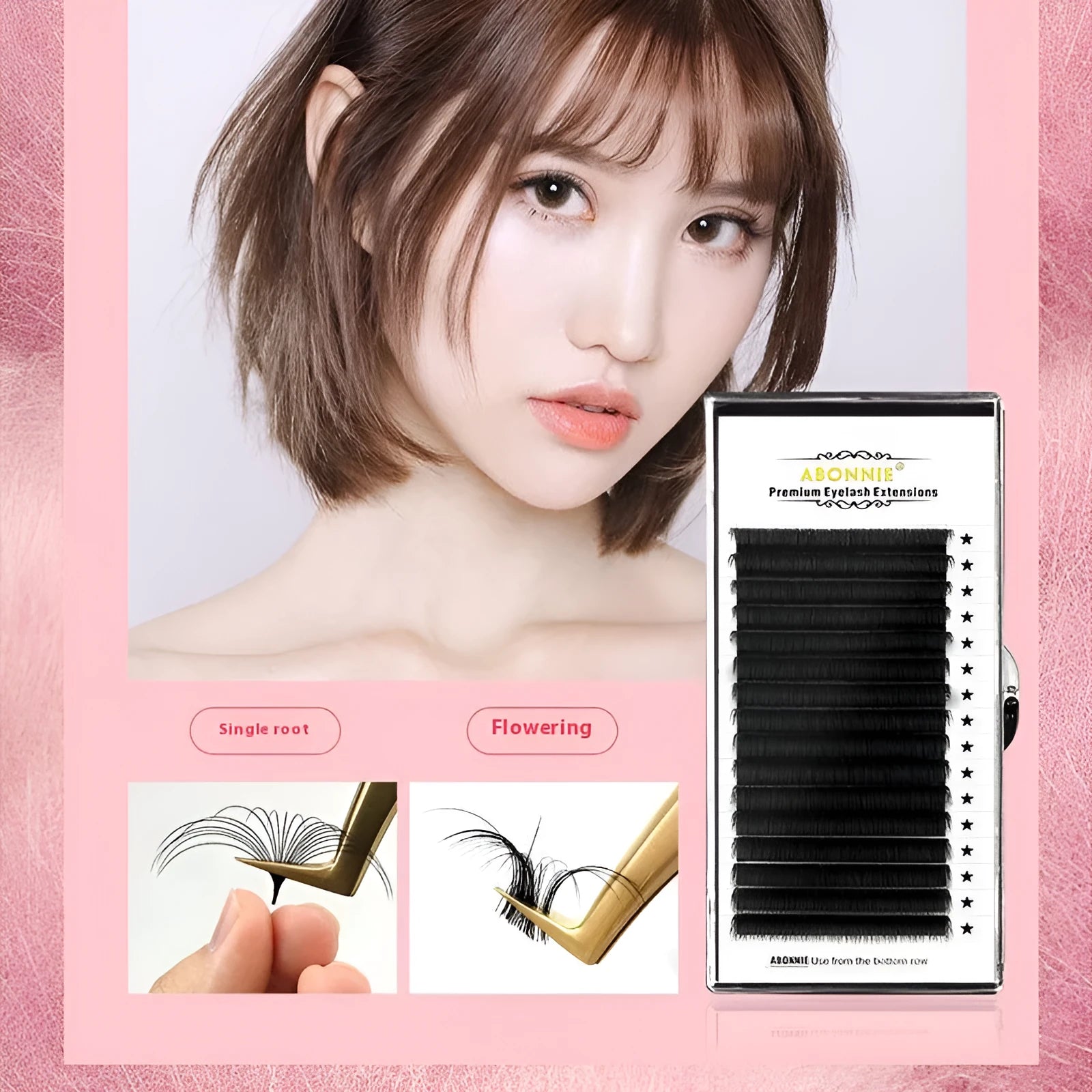 16-row dense mink hair false eyelashes showing matte round wool texture with length options from 8mm to 18mm