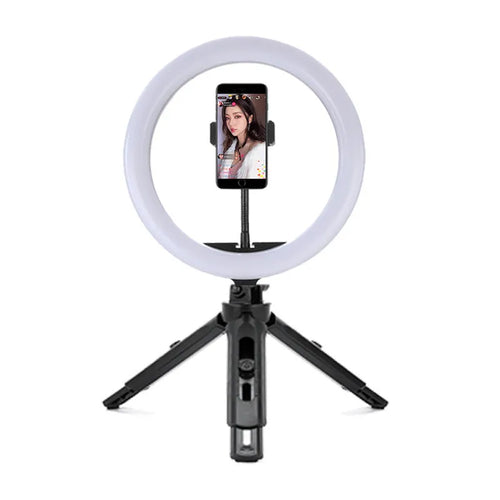 10-inch ring selfie light with adjustable metal bracket for smartphone photography