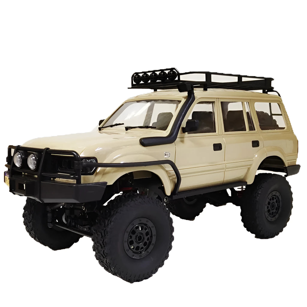 Full Scale LC80 Pickup four-wheel drive off-road remote control car model in khaki with climbing modification