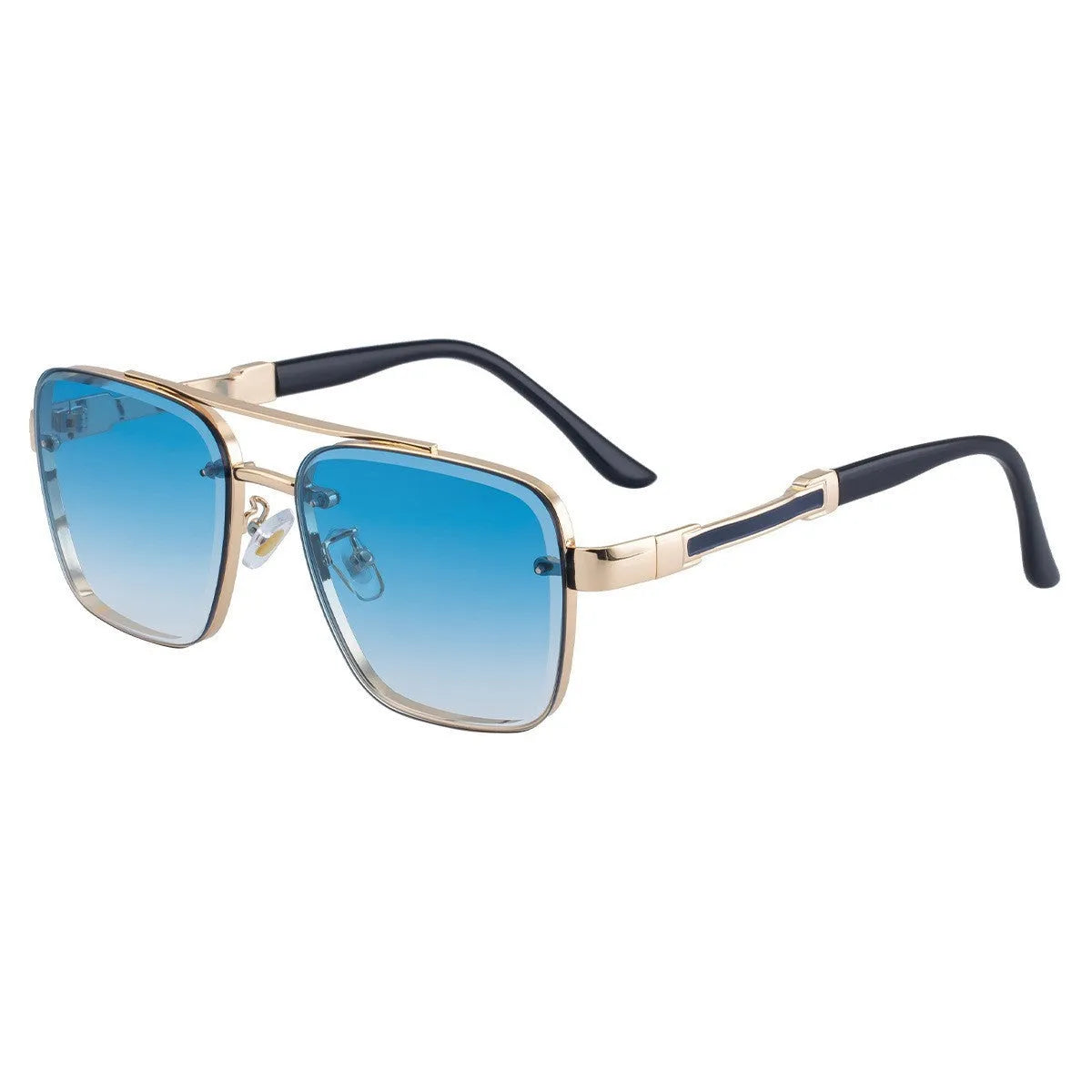 Men's vintage sunglasses with PC lenses in gold gradient blue colour option