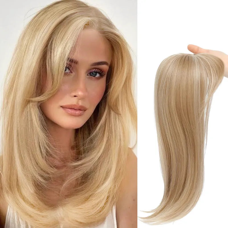 Synthetic clip-in hair extension wig with inner buckle fastening in one of six colour styles.