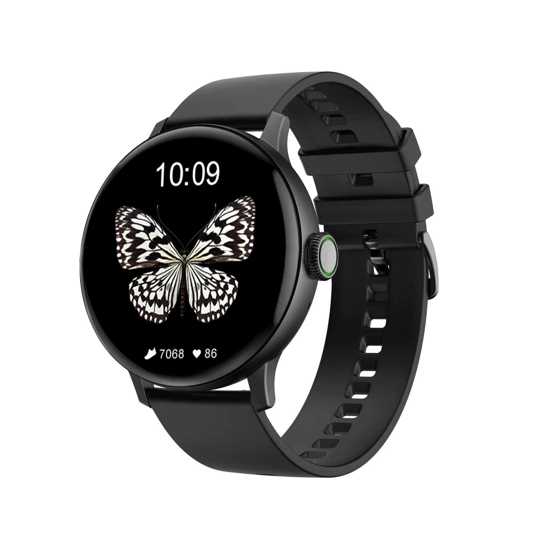 Bluetooth smart bracelet with 1.2-inch screen showing heart rate display on wrist