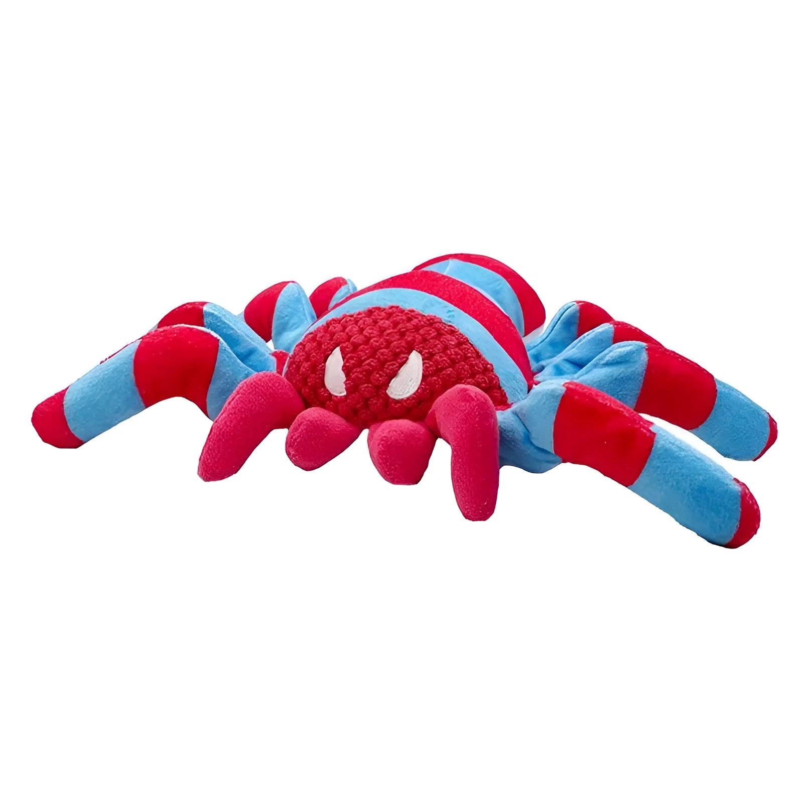 Red teddy dog chew toy with squeaker for tooth cleaning and boredom relief