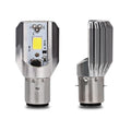 Motorcycle LED headlight with aluminium housing and white light output