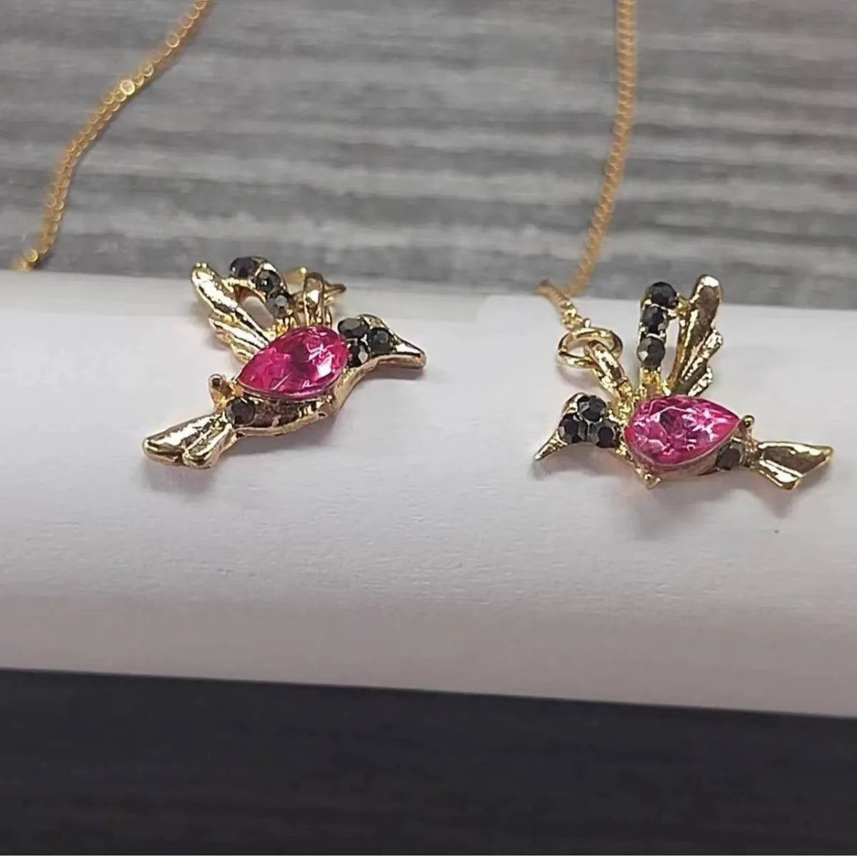 Personalised long drop bird earrings for women in alloy with mixed zirconium wings.