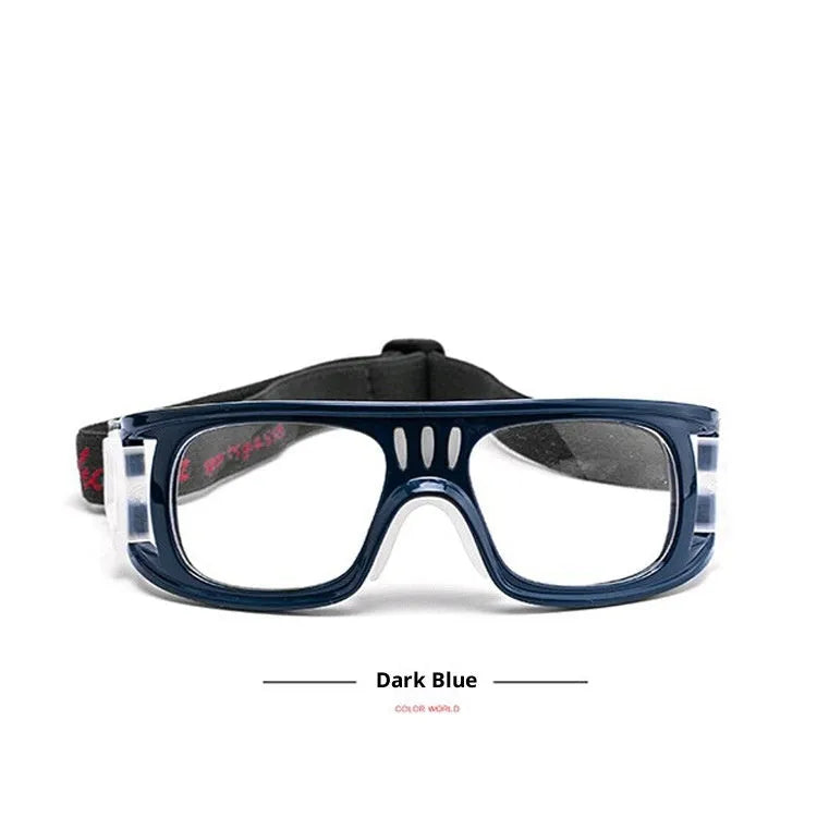 Explosion-proof outdoor basketball glasses with full rim frame in blue colour