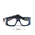 Explosion-proof outdoor basketball glasses with full rim frame in blue colour
