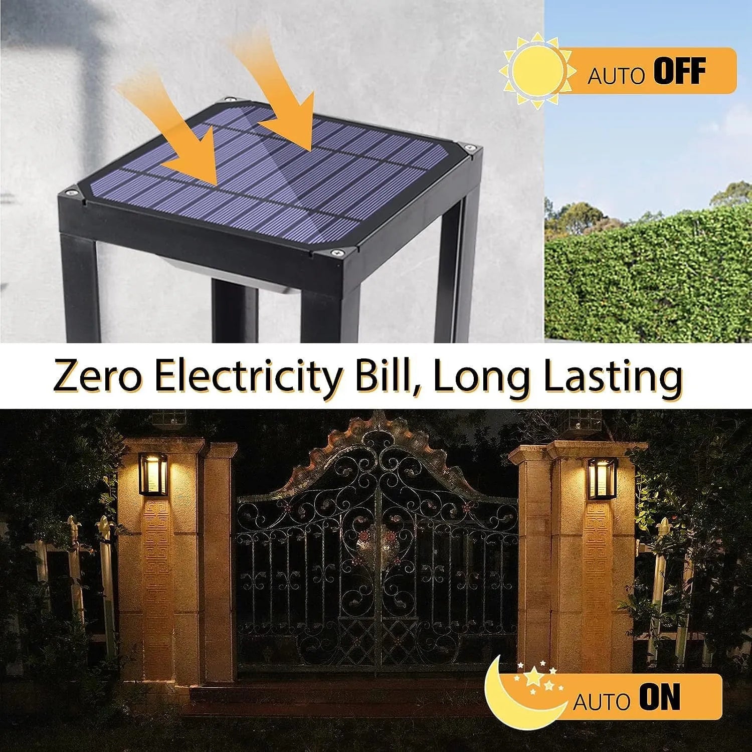 Modern Chinese outdoor solar wall lamp with plastic shell for garden installation