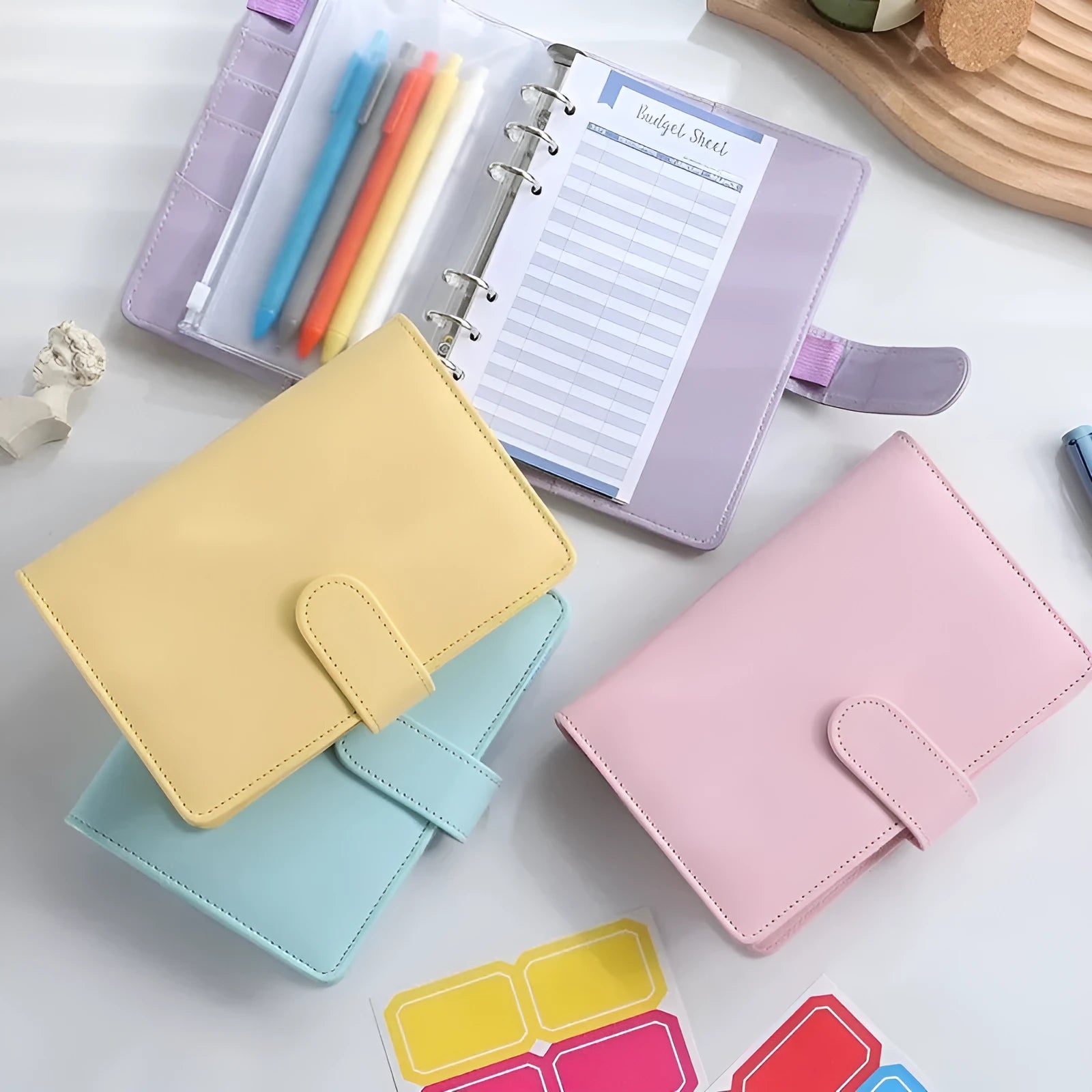 A5 PU leather zipper notebook shell in multiple colour options showing full-length zipper closure
