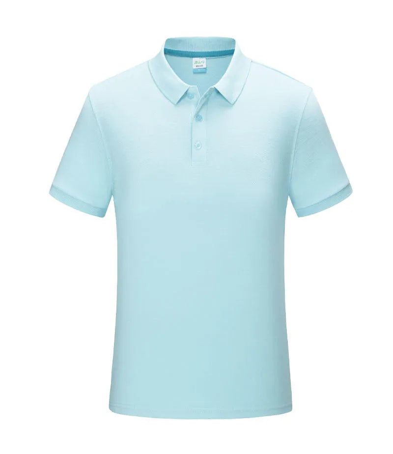 Lapel short sleeve casual shirt in combed cotton, side slit, available in multiple colours on light background