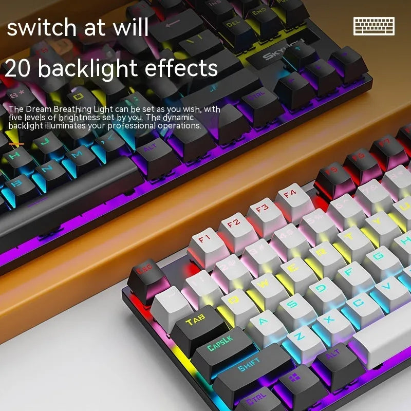 K87 mechanical wired keyboard with choice of green or red switches in multiple colour options