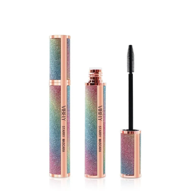 Black waterproof mascara with 4D formula for long thick curling lashes