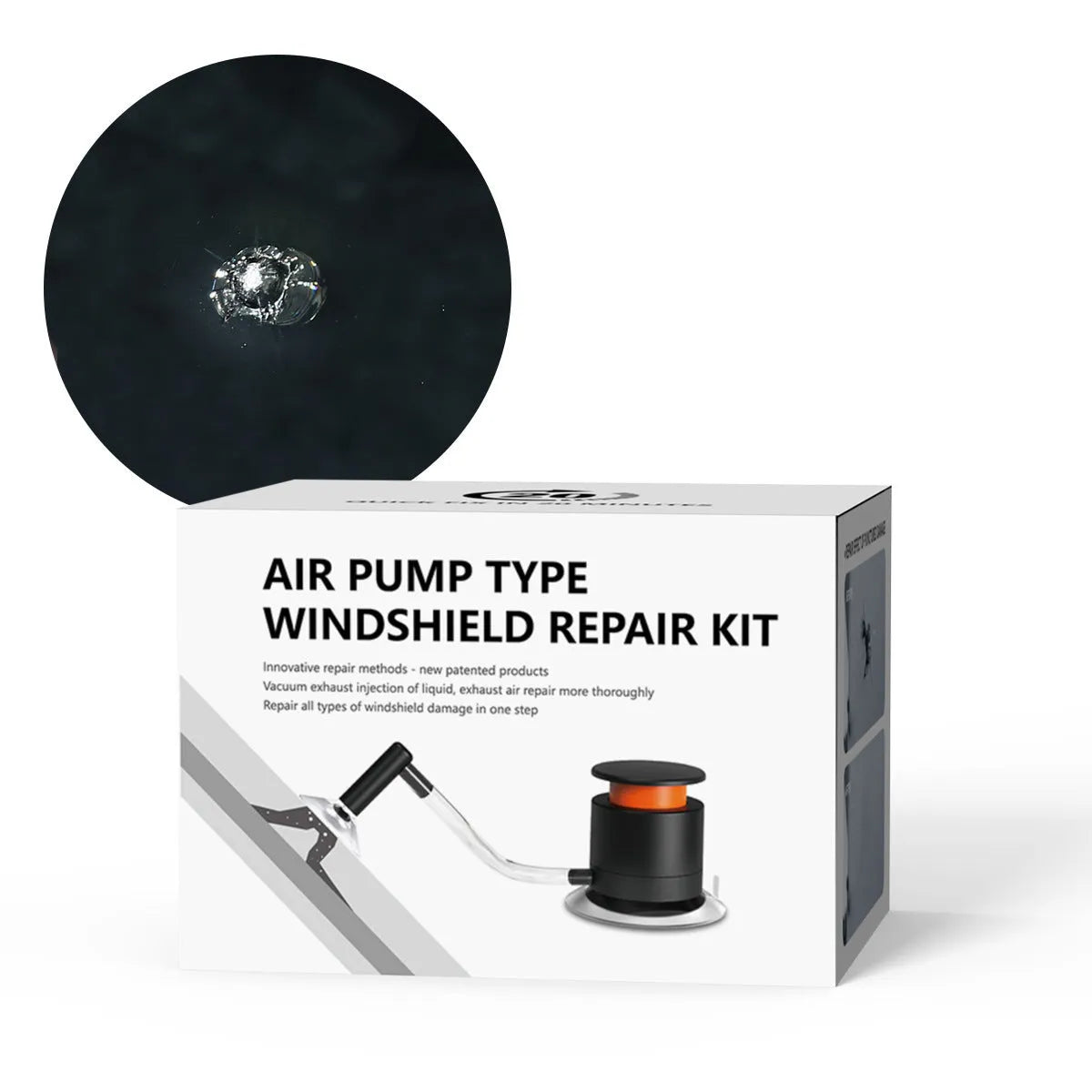 Car windshield repair kit with plastic crack and point repair tools for automotive glass damage