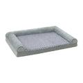 Grey cloth dog kennel showing three size options for medium to large breeds
