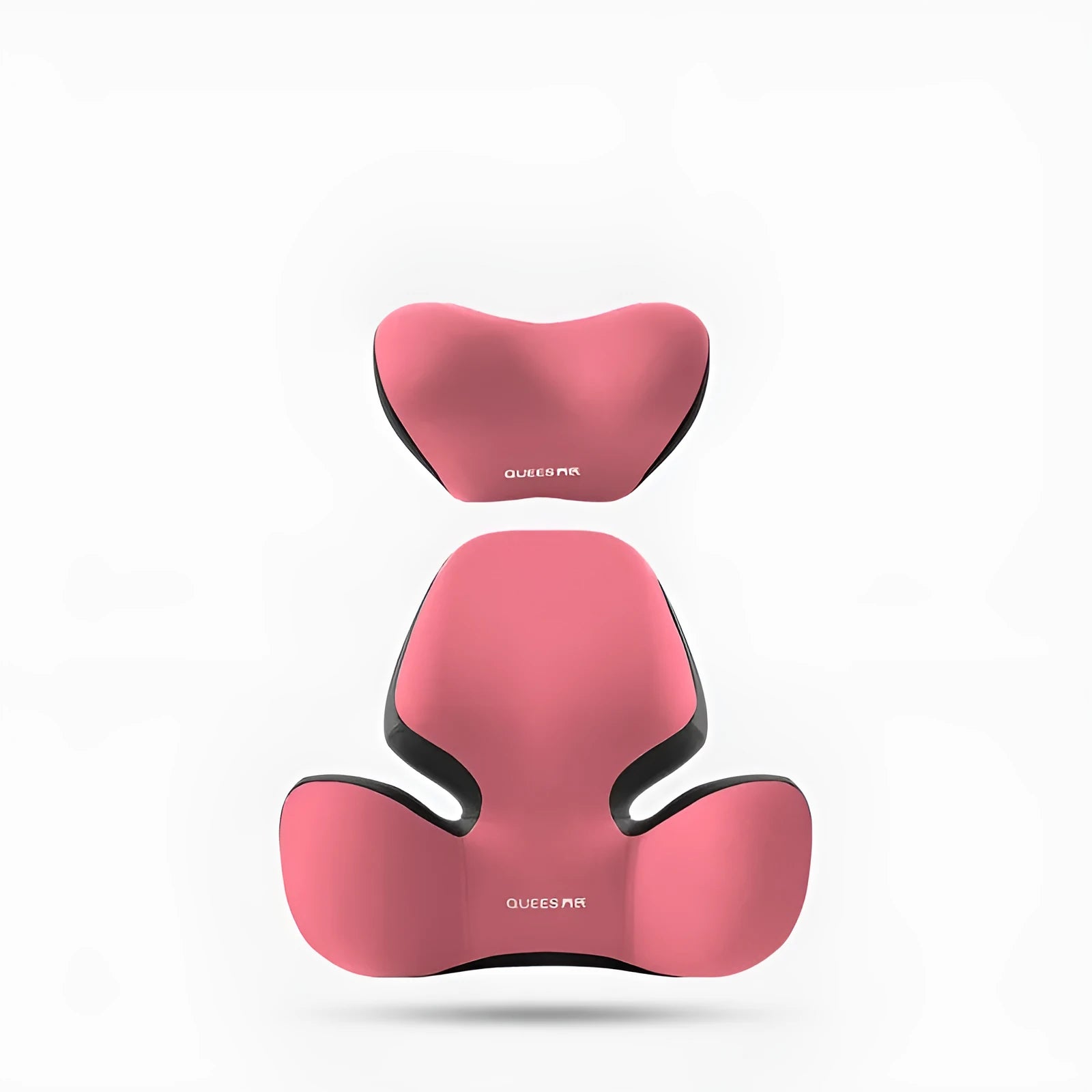 Black grey memory foam lumbar support pillow and headrest for car seat