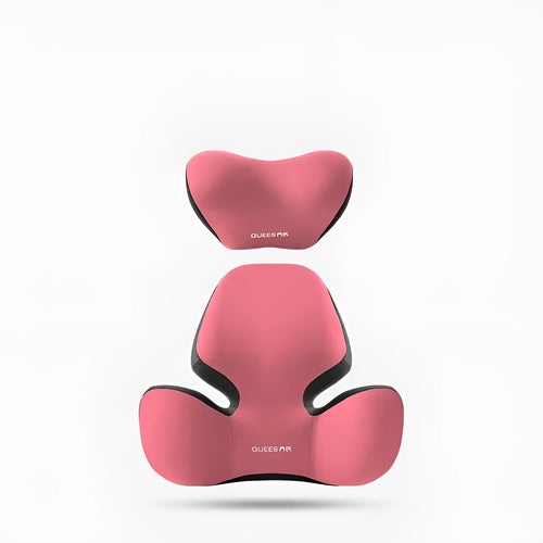 Black grey memory foam lumbar support pillow and headrest for car seat