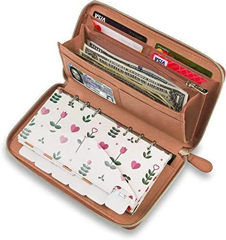 A unisex anti-theft card holder in PU, shown in various colours including black, brown, and rose gold.