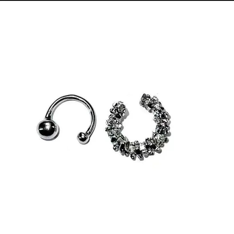 Geometric irregular shaped ear clip earrings with a frosty B4710# finish.