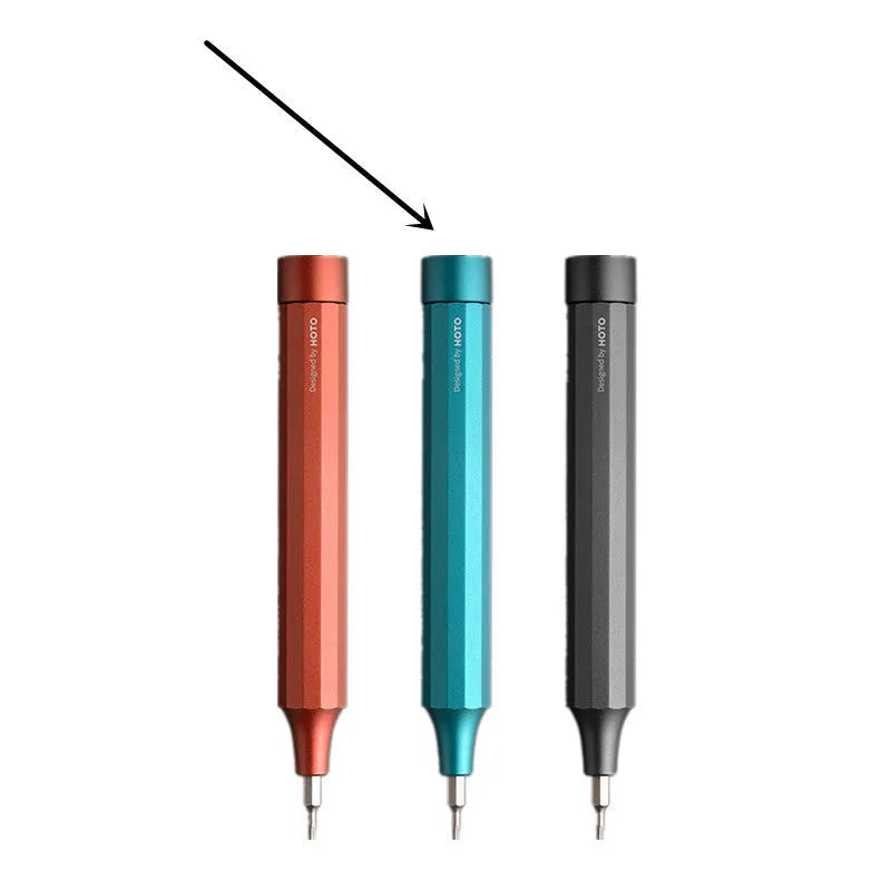 24-in-1 aluminium alloy repair screwdriver set with magnetic bit storage in black, green, or red.