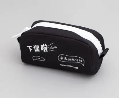 Creative Simple Cute Corner Animal Pencil Case in leather, 16 colour options including Black Cat, Blue, and Fruit Watermelon