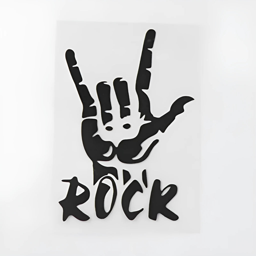 White ROCK creative car sticker personalised with letters on paper decal 10.5x15.5cm