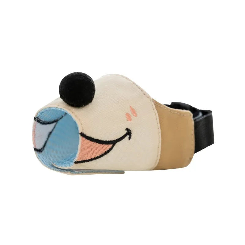 Canvas dog muzzle in Bondi blue shark colour showing adjustable design for bite prevention