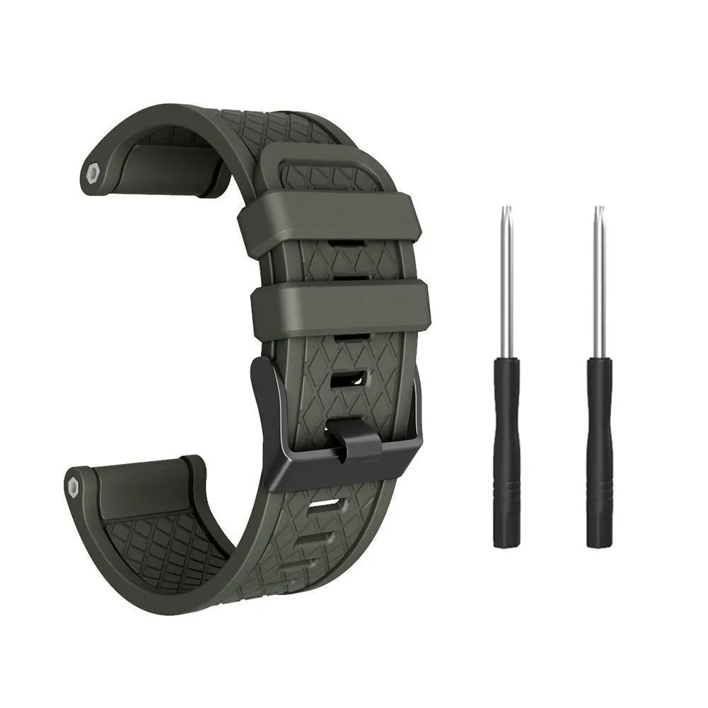 26mm black silicone watch strap with stainless steel buckle for Jiaming watches