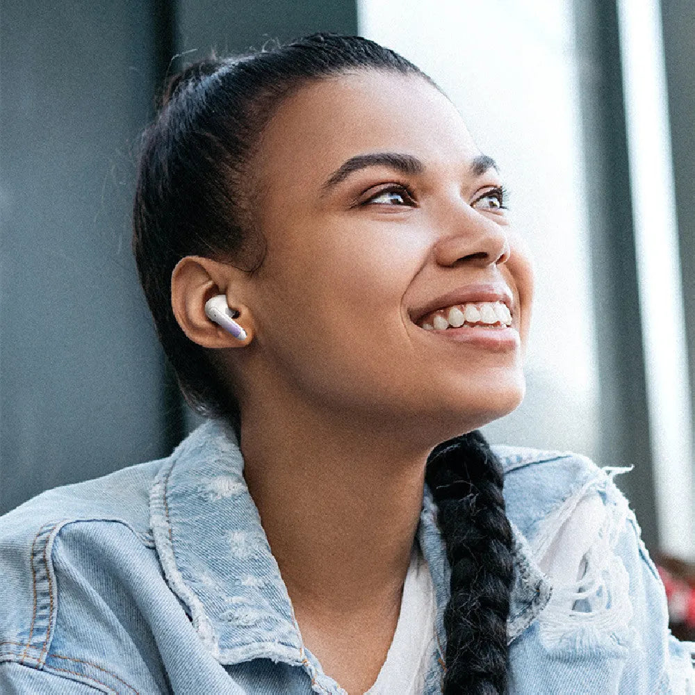 Black wireless in-ear gaming headset with low-latency esports mode and waterproof rating.