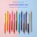Wooden colour pencil set showing pencil detail and colour range options