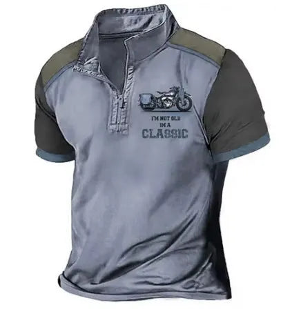 Golf polo shirt with 3D printed design in loose fit pullover style