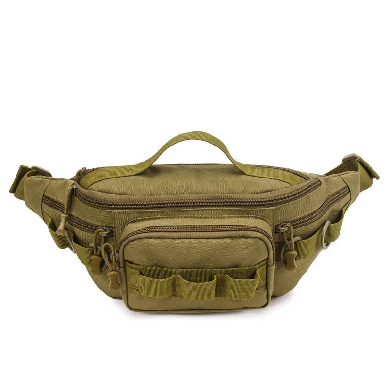 New waist bag men's multi-functional crossbody waterproof backpack outdoor sports solid colour polyester