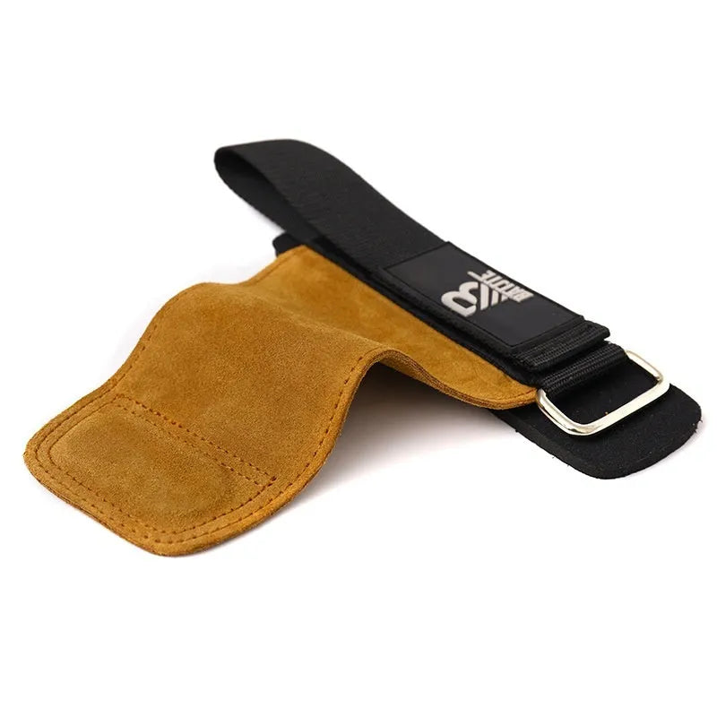 Brown fitness wrist protector with grip strength bands for pull-up training