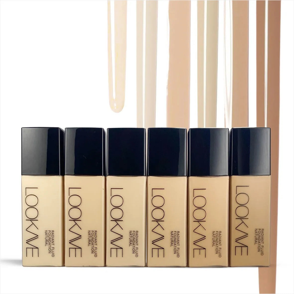 LOOKAVE Matte Liquid Foundation bottle in 21ml size, shown in Ivory White shade