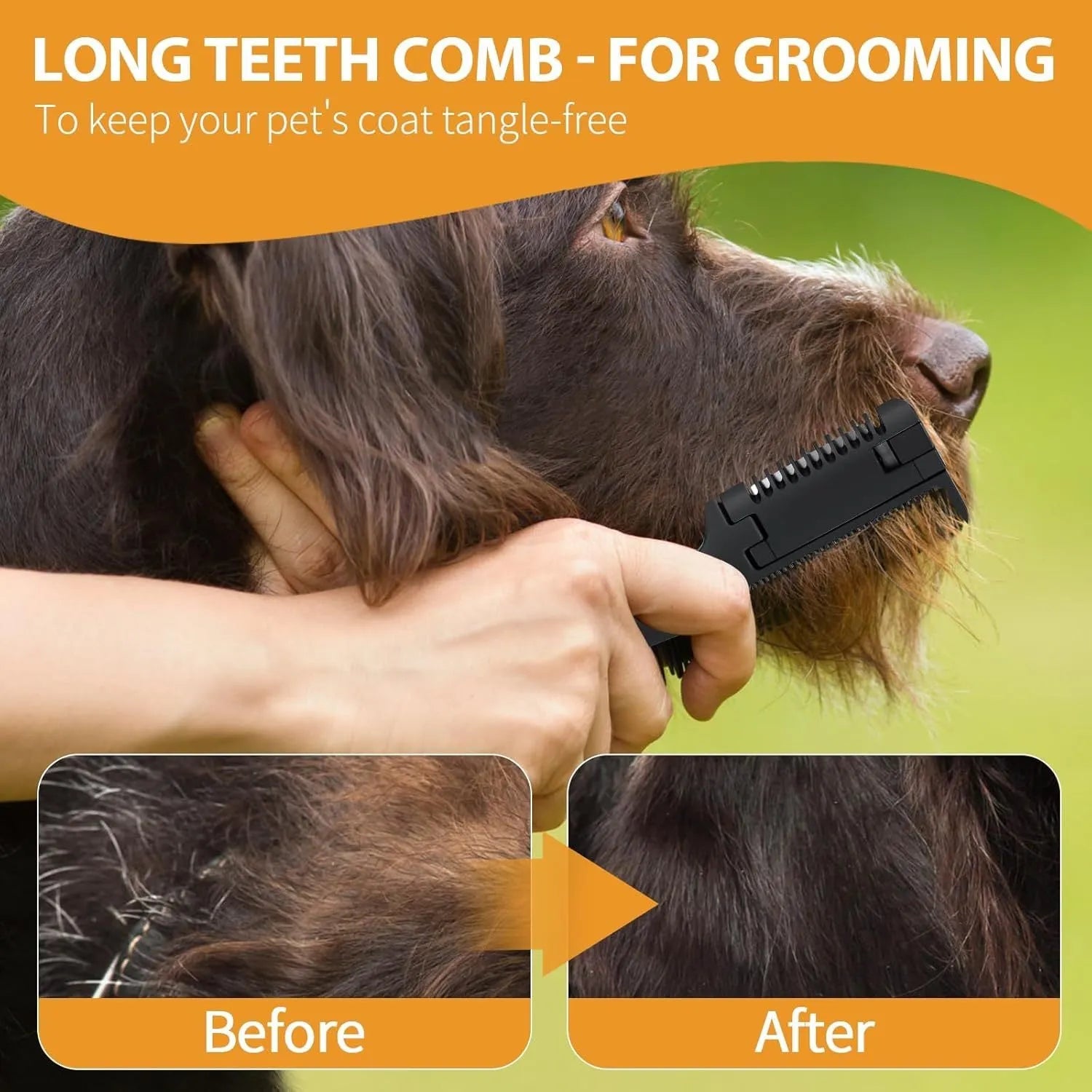 Pet grooming razor comb with comb and blade attachments plus 10 spare blades