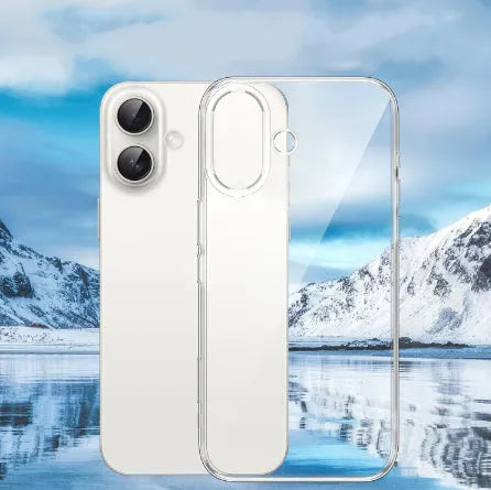 Transparent large hole TPU soft shell phone case for Apple iPhone, clear full cover with drop resistance
