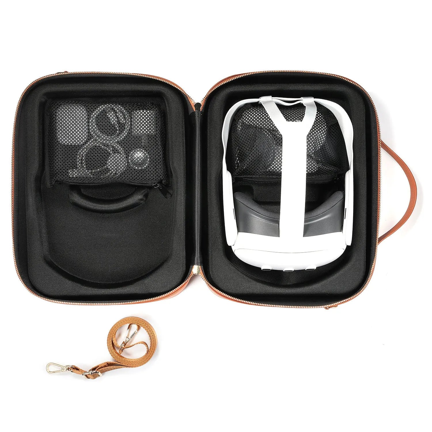 Vision Pro MR glasses superfiber storage box in black colour showing compact protective case
