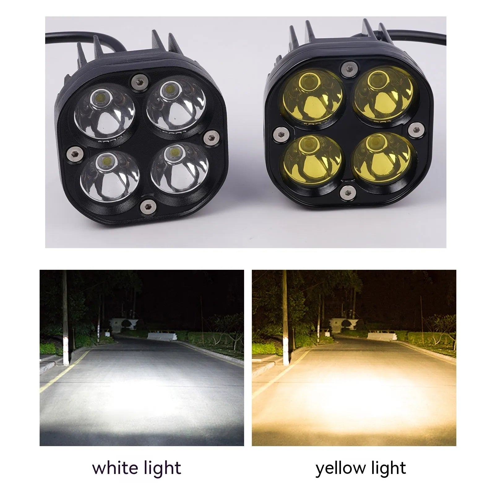 Four-leaf clover pattern vehicle spotlight with aluminium mounting base