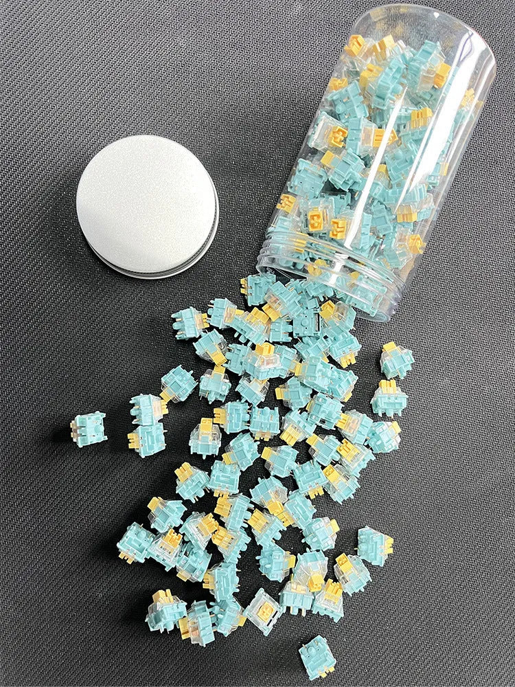 36 Sea Salt Lemon PRO Mute colour keyboard shaft switches arranged for mechanical keyboard replacement