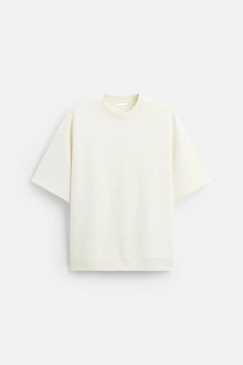Loose double-sided cloth texture short sleeve and shorts set in polyester available in multiple colours