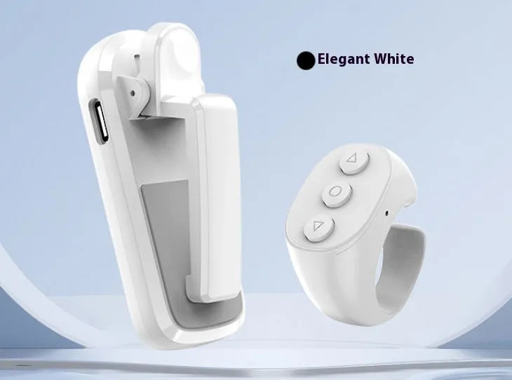 Smart wireless page turner remote control and clicker in black, white, or pink colour options.