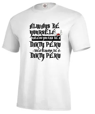Men's solid white printed short sleeve polyester t-shirt in casual pullover style, shown in front view.