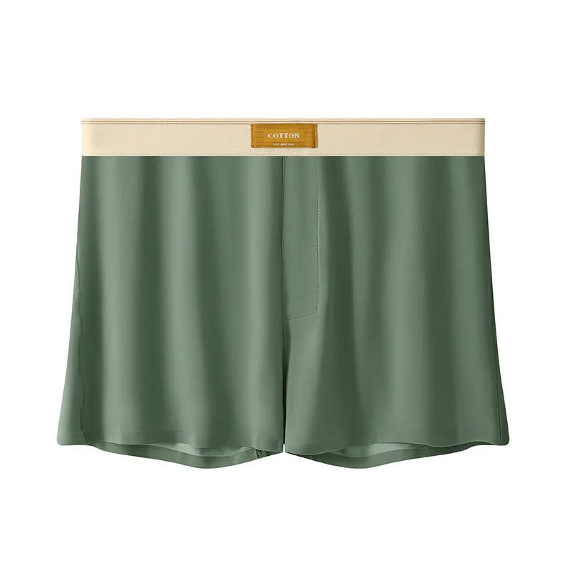 Men's solid colour loose Ice Silk underwear briefs on a neutral background