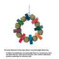 Hamster chew toy with colourful straw balls on ring and applewood molar rod