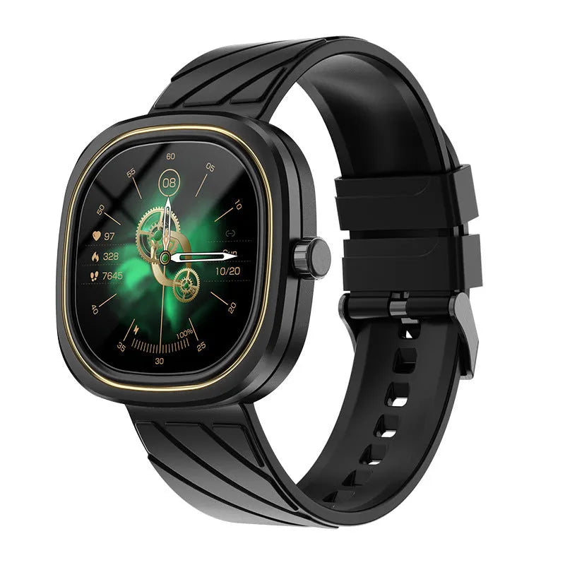 Fashion Bluetooth smart bracelet sports watch with black silicone wristband and touch screen display