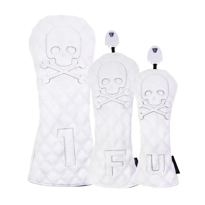 Black and white waterproof PU protective cover for golf wooden poles and clubs.