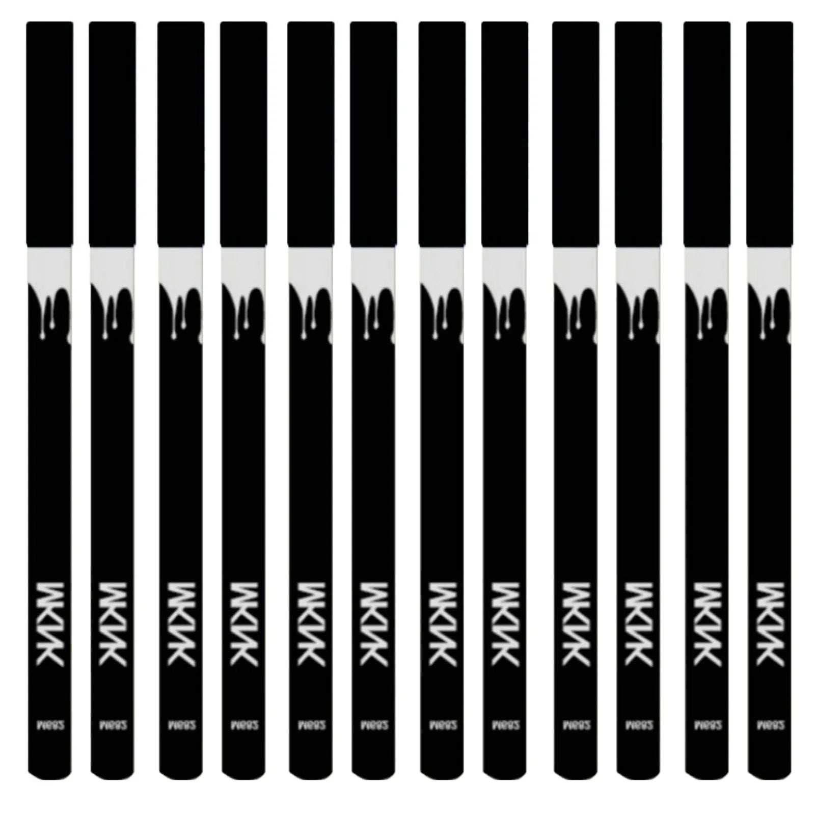 12 piece white and black eyeliner pencil set with sharpener for multi-use makeup application