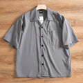 Men's loose short sleeve summer shirt in pure cotton polyester blend with Japanese fresh style