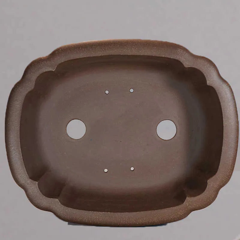 Purple clay rectangular antique flower pot with simple design for desktop plant display