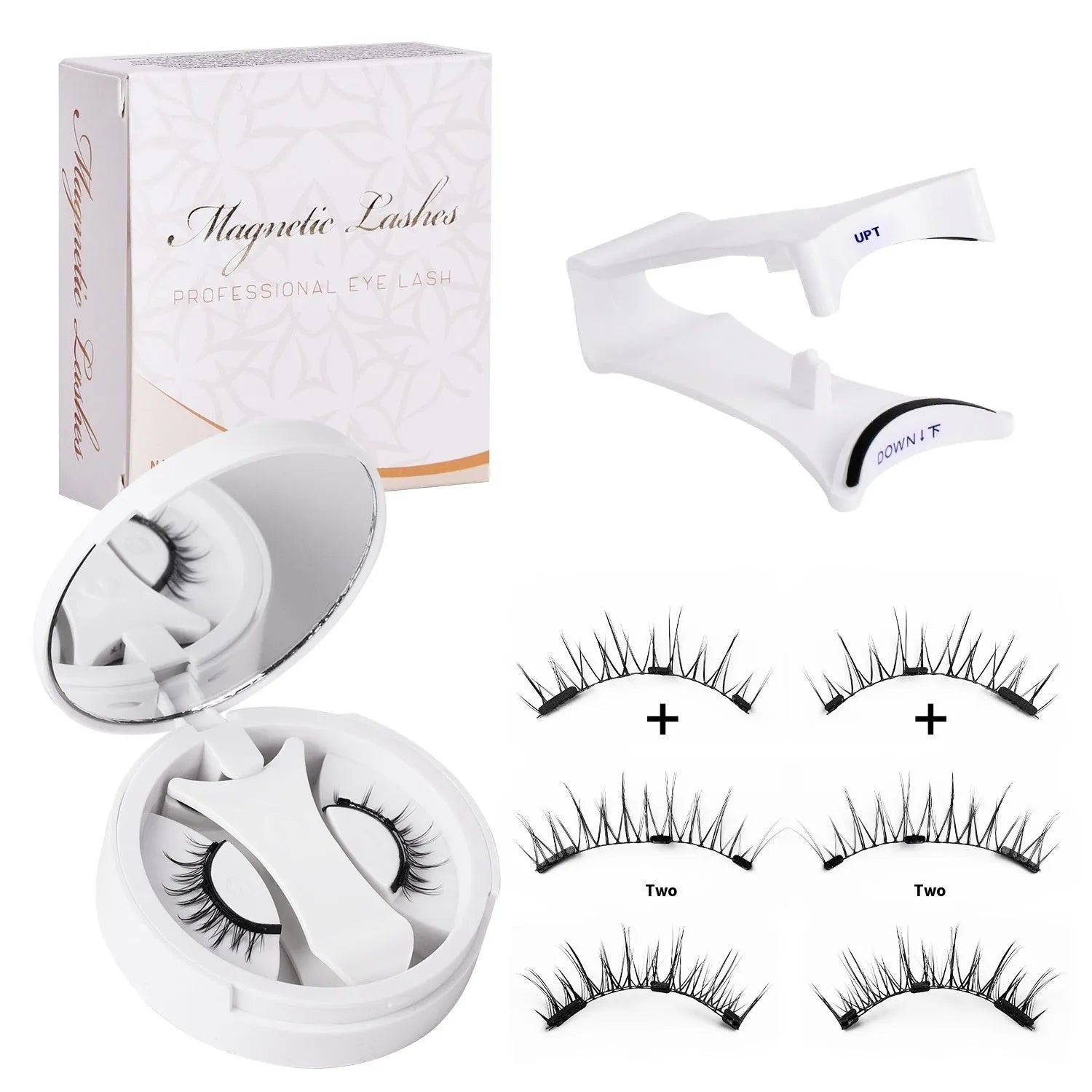 Magnetic false eyelashes in case with integrated soap holder, portable CT10 series