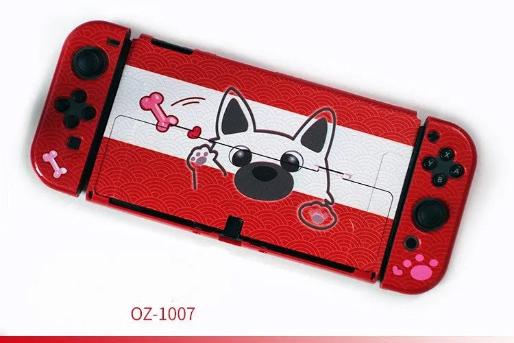 Hard protective case for Nintendo Switch OLED console in a cartoon crystal shell design.